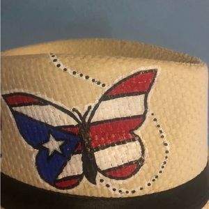 Beautiful PR womans hand painted fedora